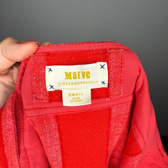 Maeve Anthropologie Tonal Stripe Midi Dress Red Size S - Picture 6 of 7